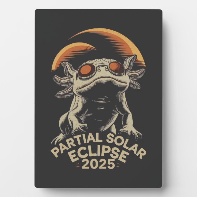 Partial Solar Eclipse 2025 Axolotl Ammph Plaque (Front)