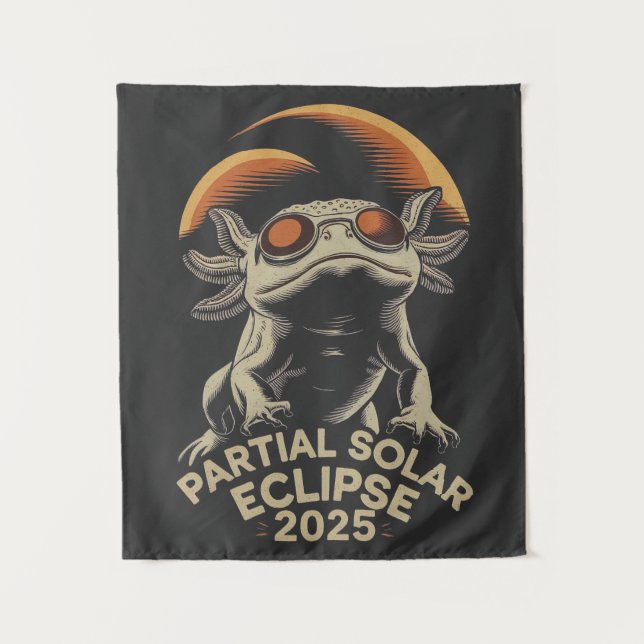 Partial Solar Eclipse 2025 Axolotl Ammph Tapestry (Front)