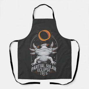 Partial Solar Eclipse 2025 Axolotl Amphibian  Apron