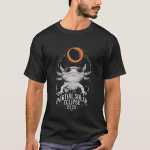 Partial Solar Eclipse 2025 Axolotl Amphibian T-Shirt