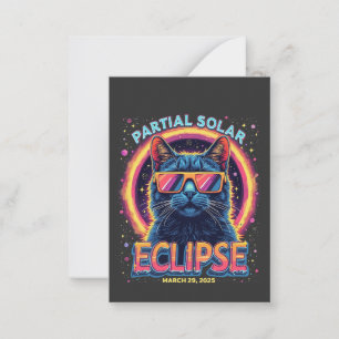 Partial Solar Eclipse 2025 Cat Kitten Card