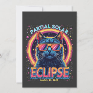 Partial Solar Eclipse 2025 Cat Kitten  Invitation