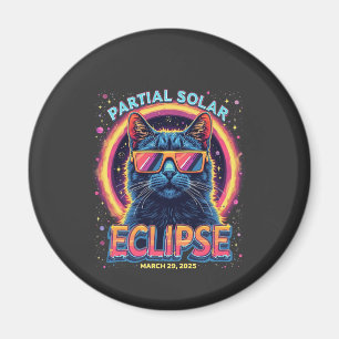 Partial Solar Eclipse 2025 Cat Kitten Magnet