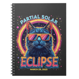 Partial Solar Eclipse 2025 Cat Kitten Notebook
