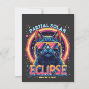 Partial Solar Eclipse 2025 Cat Kitten  Thank You Card