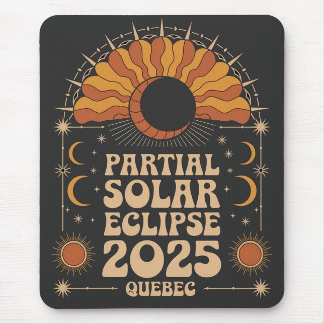 Partial Solar Eclipse 2025 Quebec Canada  Mouse Pad (Front)