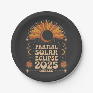 Partial Solar Eclipse 2025 Quebec Canada  Paper Plate