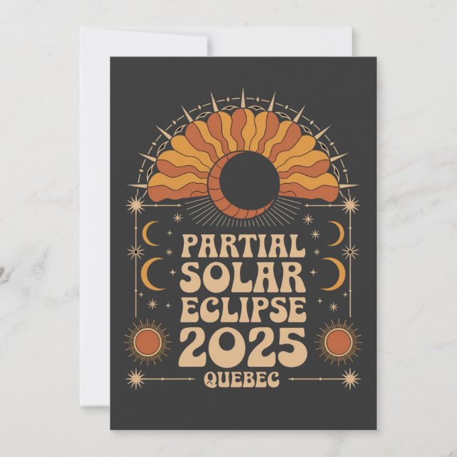 Partial Solar Eclipse 2025 Quebec Canada  Thank You Card (Front)