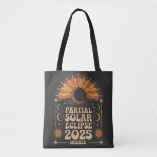 Partial Solar Eclipse 2025 Quebec Canada Tote Bag