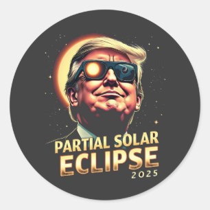 Partial Solar Eclipse 2025 Trump Inuguration Classic Round Sticker