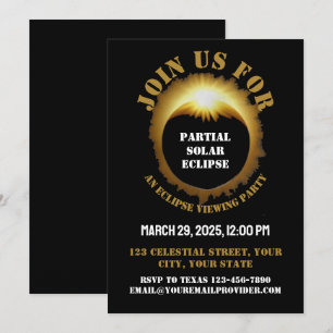 Partial Solar Eclipse Event 2025 Viewing Party Invitation