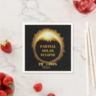 Partial Solar Eclipse Event 2025 Viewing Party Napkin
