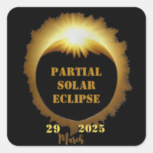 Partial Solar Eclipse Event 2025 Viewing Party Square Sticker