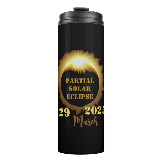 Partial Solar Eclipse Event 2025 Viewing Party Thermal Tumbler (Front)