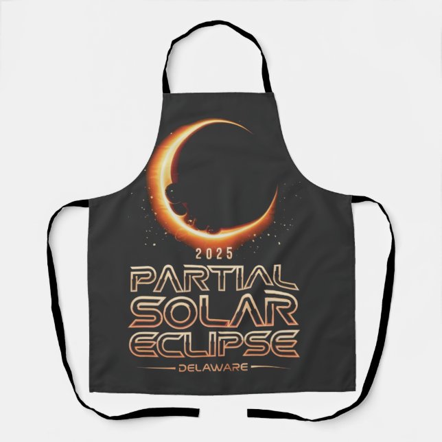 Partial Solar Eclipse New Jersey 2025 Apron (Front)