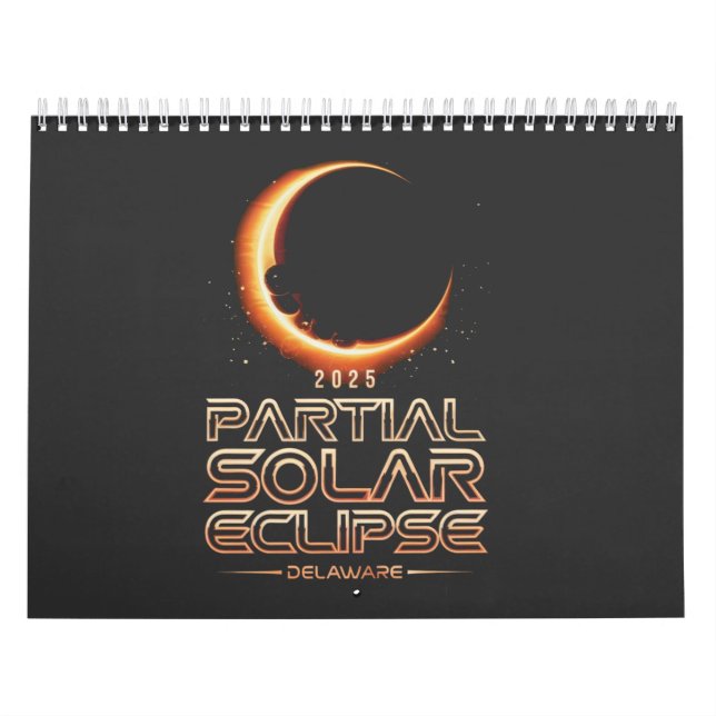 Partial Solar Eclipse New Jersey 2025 Calendar (Cover)