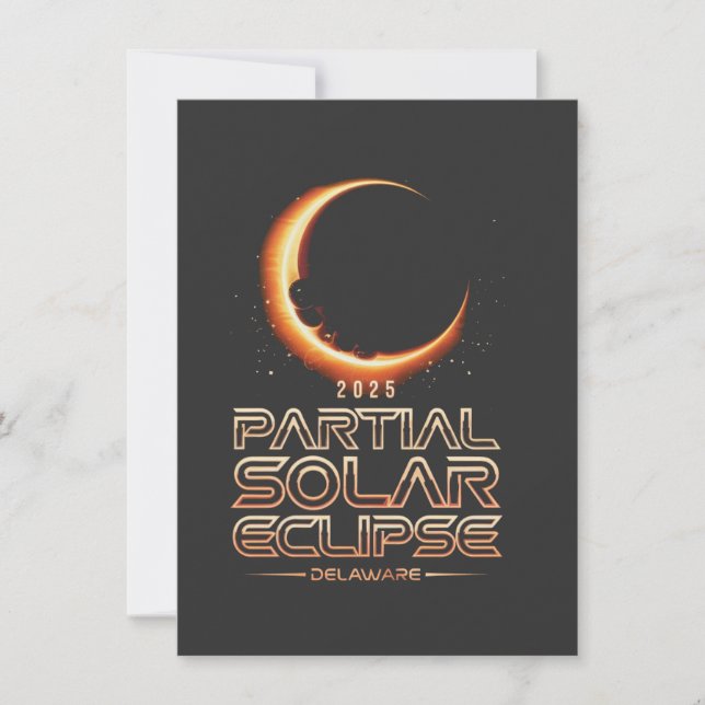 Partial Solar Eclipse New Jersey 2025 Invitation (Front)