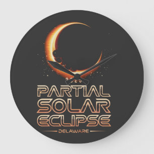 Partial Solar Eclipse New Jersey 2025 Large Clock