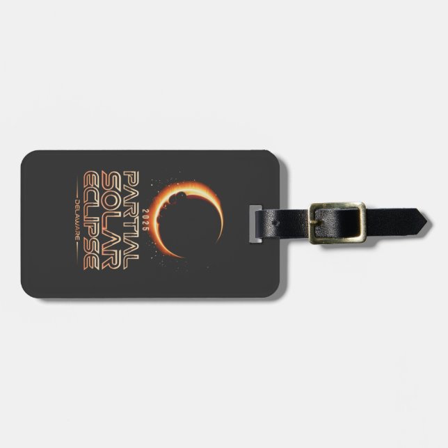 Partial Solar Eclipse New Jersey 2025 Luggage Tag (Front Horizontal)