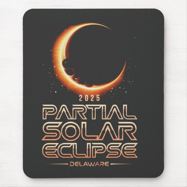 Partial Solar Eclipse New Jersey 2025 Mouse Pad (Front)