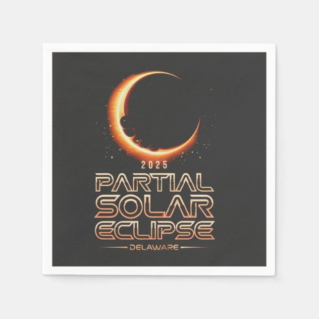 Partial Solar Eclipse New Jersey 2025 Napkin (Front)