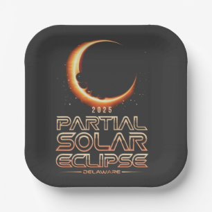 Partial Solar Eclipse New Jersey 2025 Paper Plate