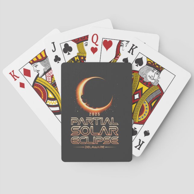Partial Solar Eclipse New Jersey 2025 Playing Cards (Back)