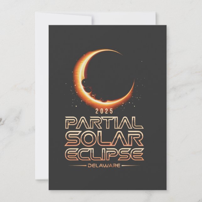 Partial Solar Eclipse New Jersey 2025 Thank You Card (Front)