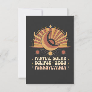 Partial Solar Eclipse Pennsylvania 2025 Thank You Card