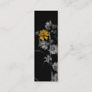 Partially Colourized Floral Mini Bookmarks Business Card