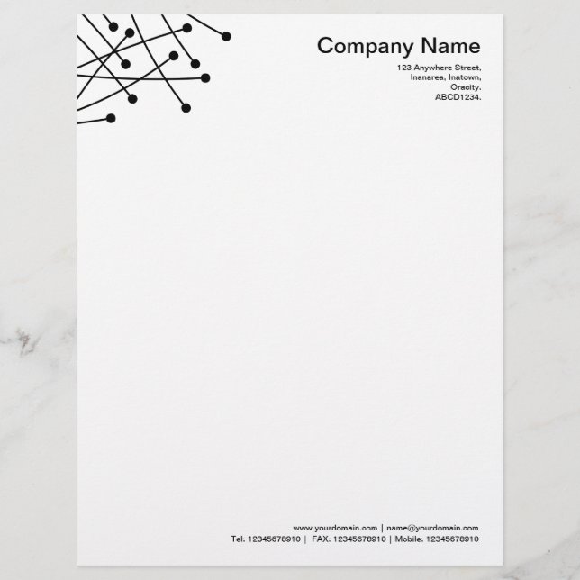 Particle Tracks - Black Customised Letterhead (Front)