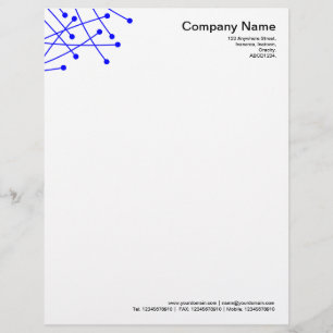 Particle Tracks - Blue Personalized Letterhead