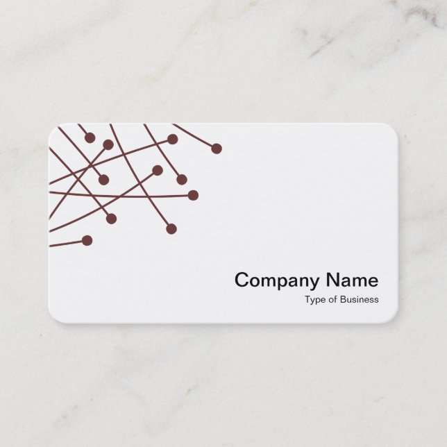Particle Tracks - Dark Brown on White Business Card (Front)