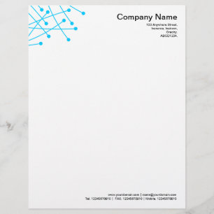 Particle Tracks - Sky Blue Letterhead Design
