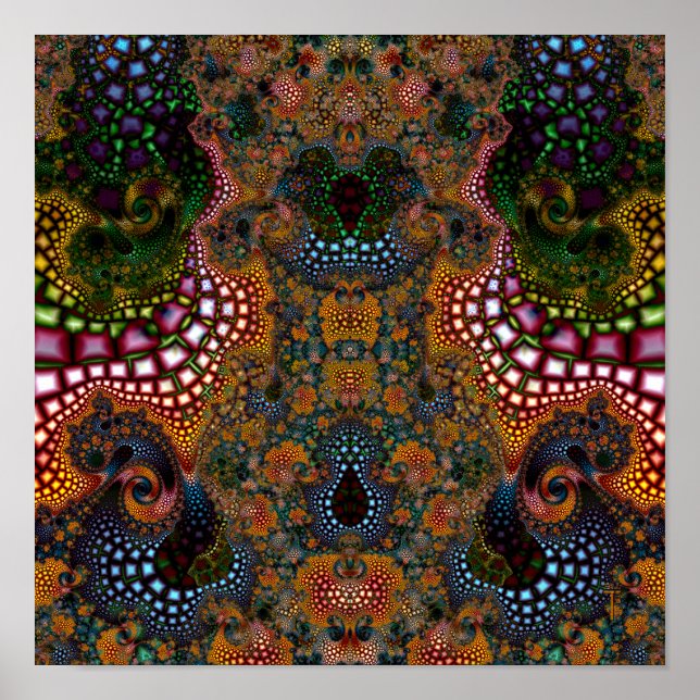 Particularised Dreamtime Variation 1 (12 by 12) Poster (Front)