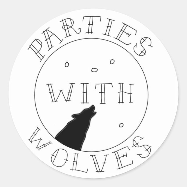 Parties with Wolves Sticker (Front)
