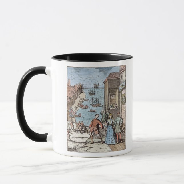 Parting of Columbus with Ferdinand and Mug (Left)