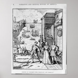 Parting of Columbus with Ferdinand and Poster
