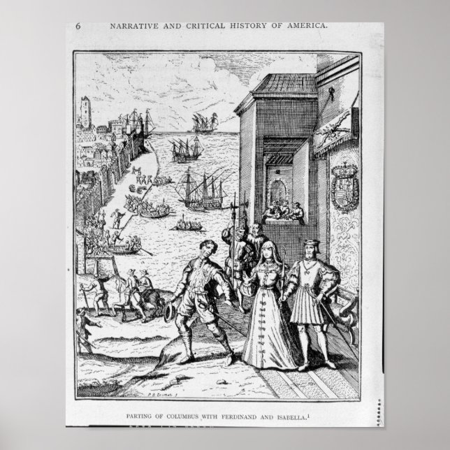 Parting of Columbus with Ferdinand and Poster (Front)