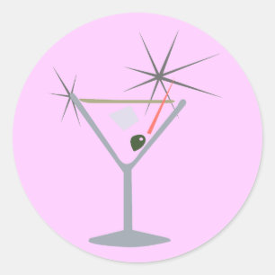 Partini Martini Glass Classic Round Sticker