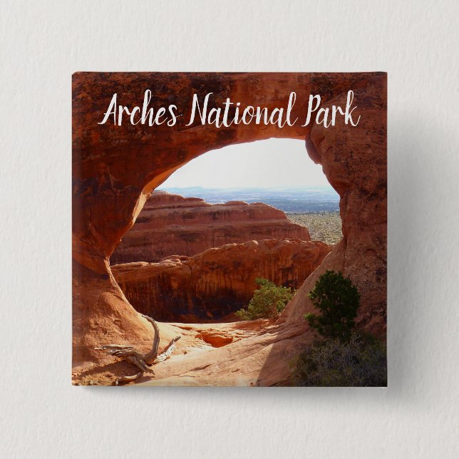 Partition Arch at Arches National Park 15 Cm Square Badge (Front)