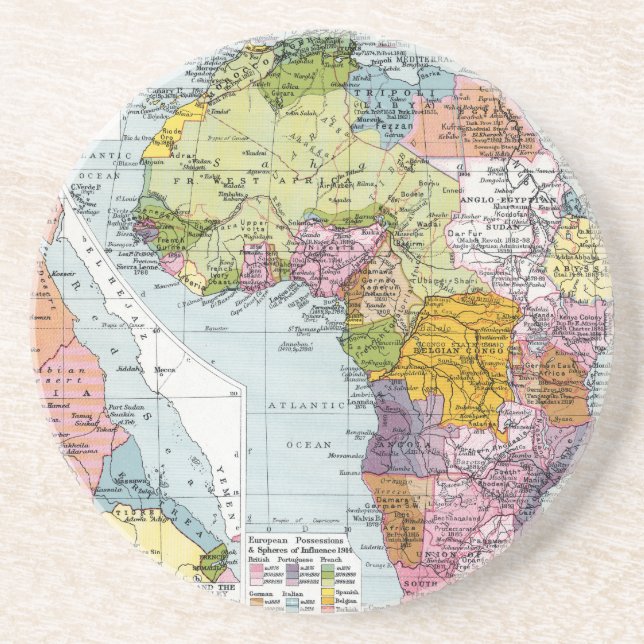 PARTITIONED AFRICA, 1914 COASTER (Front)