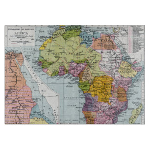 PARTITIONED AFRICA, 1914 CUTTING BOARD