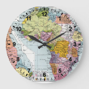 PARTITIONED AFRICA, 1914 LARGE CLOCK
