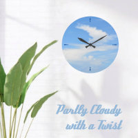 Partly Cloudy Blue Sky Large Clock