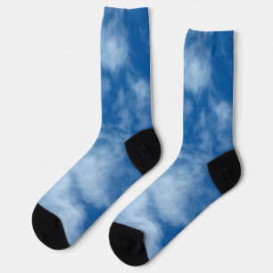 Partly Cloudy Blue Sky Nature Photography Socks
