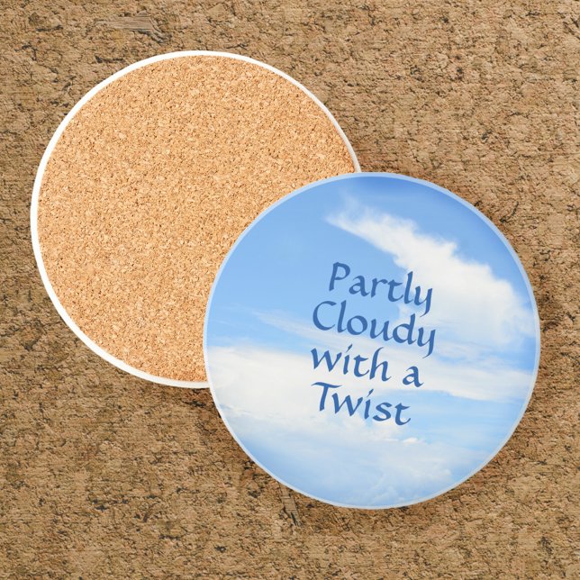 Partly Cloudy Sky with a Twist Blue and White Coaster (Creator Uploaded)