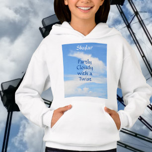 Partly Cloudy Twist Blue and White Personalised