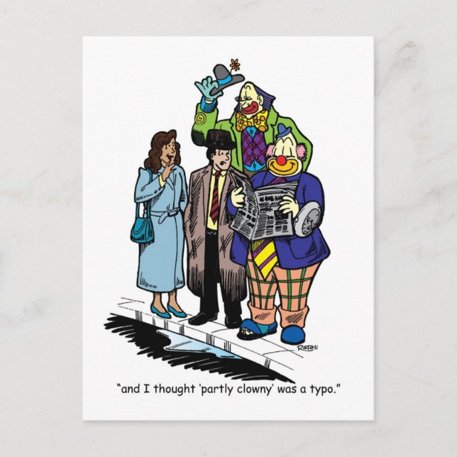 Partly Clowny Postcard (Front)