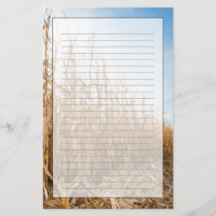 Partly Harvested Corn Field Stationery